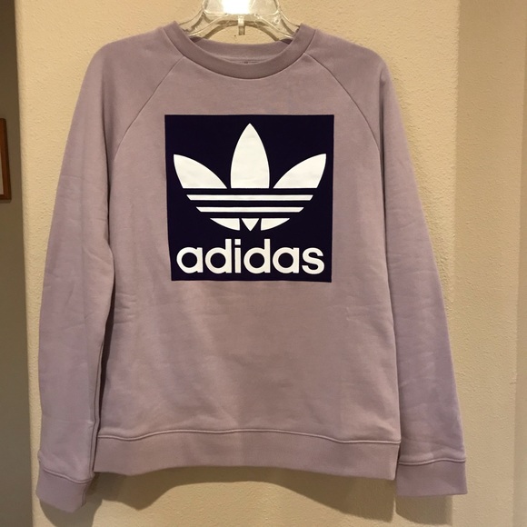 Adidas Purple Trefoil Crewneck - Picture 3 of 5